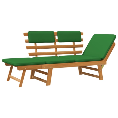 vidaXL Patio Bench with Cushions 2-in-1 74.8" Solid Acacia Wood