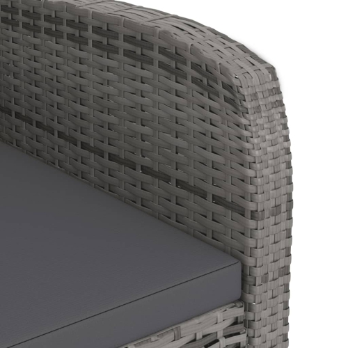 Ensemble de salle à manger de 7 pièces pour patio avec coussins en poly rotin gris