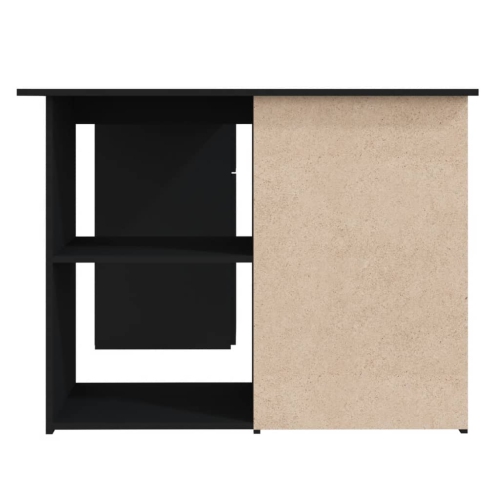 vidaXL Corner Desk Black 57.1"x39.4"x29.9" Chipboard