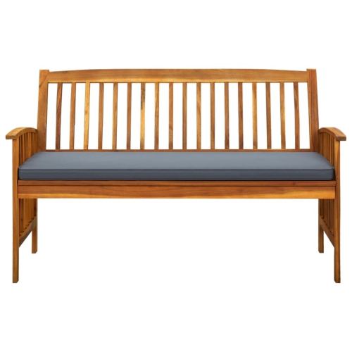 vidaXL Patio Bench with Cushion 57.9" Solid Acacia Wood