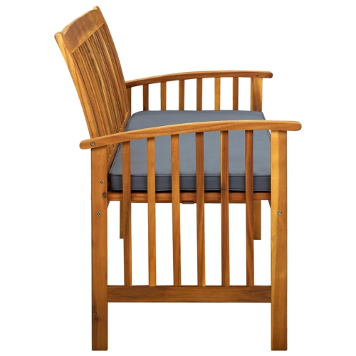 vidaXL Patio Bench with Cushion 57.9" Solid Acacia Wood