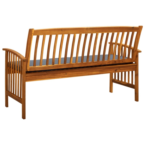 vidaXL Patio Bench with Cushion 57.9" Solid Acacia Wood