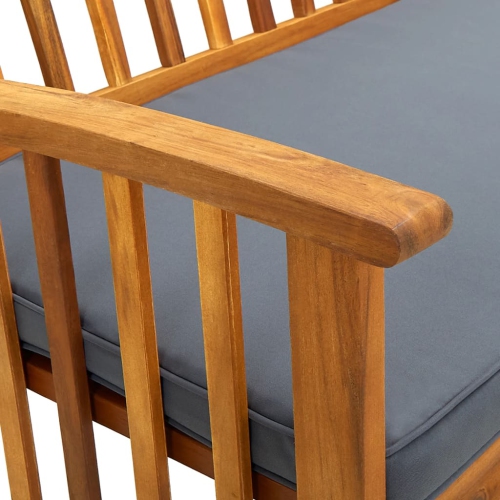 vidaXL Patio Bench with Cushion 57.9" Solid Acacia Wood