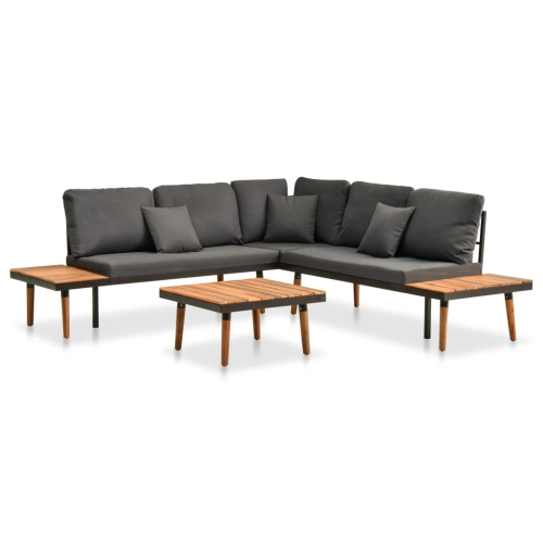 VIDAXL  4 Piece Patio Lounge Set With Cushions Solid Acacia Wood