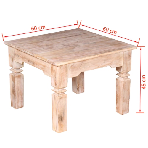 vidaXL Coffee Table Acacia Wood 23.6"x23.6"x17.7"