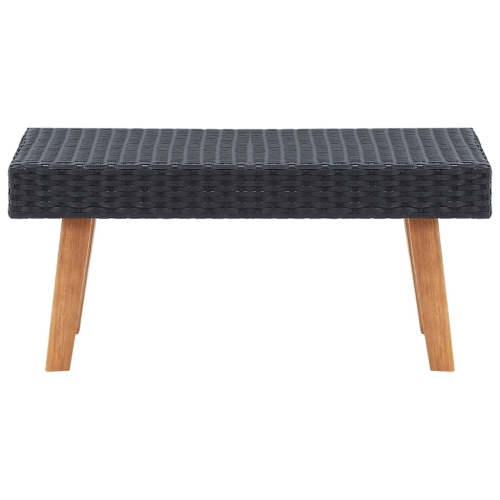 vidaXL Patio Coffee Table Poly Rattan Black