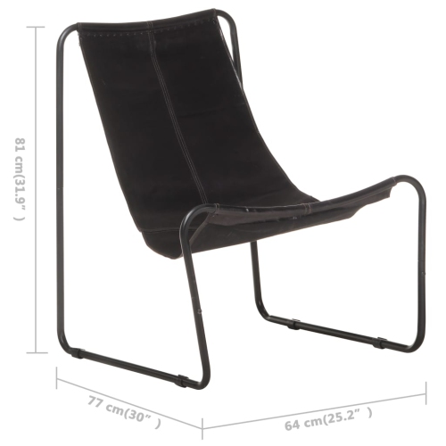 Fauteuil de détente ViddaXL en cuir véritable noir