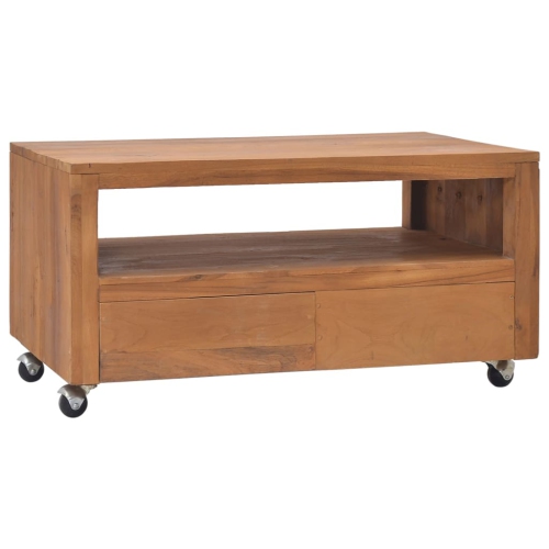 VIDAXL  Tv Cabinet With Wheels 31.5"x19.7"x16.5" Solid Teak Wood