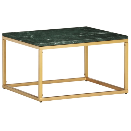 VIDAXL  Coffee Table Green 23.6"x23.6"x13.8" Real Stone With Marble Texture