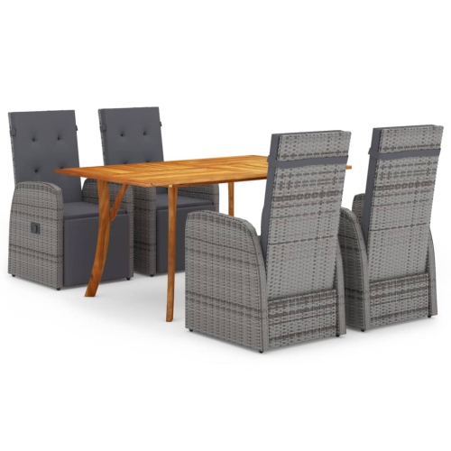 VIDAXL  5 Piece Patio Dining Set In Gray