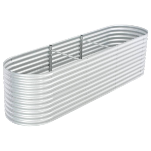 VIDAXL  Garden Raised Bed 125.9"x31.4"x31.8" Galvanized Steel In Silver