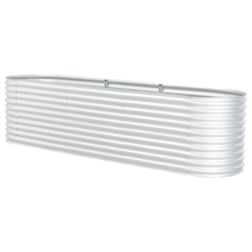 vidaXL Garden Raised Bed 125.9"x31.4"x31.8" galvanized Steel Silver