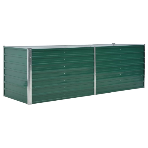 vidaXL Garden Raised Bed Galvanized Steel 94.5"x31.5"x31.3" Green