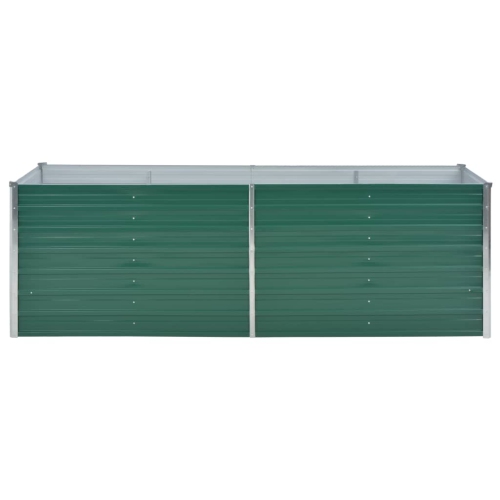 vidaXL Garden Raised Bed Galvanized Steel 94.5"x31.5"x31.3" Green