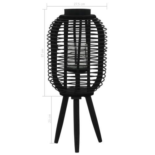 vidaXL Freestanding Candle Lantern Holder Bamboo Black