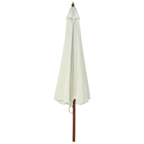 Parasol extérieur VidaXL avec poteau en bois, 129.9 po, blanc sable