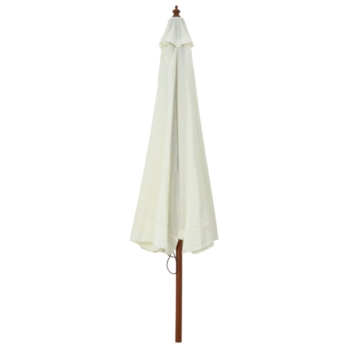 Parasol extérieur VidaXL avec poteau en bois, 129.9 po, blanc sable