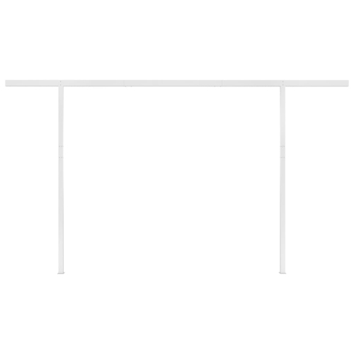 vidaXL Manual Retractable Awning with Posts 157.5"x118.1" Blue and White