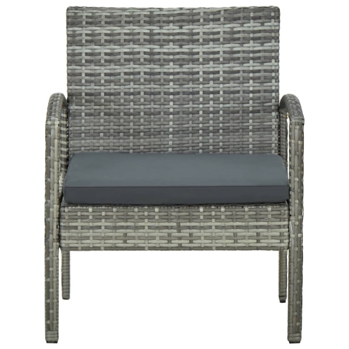 vidaXL Patio Chair with Cushion Poly Rattan Gray