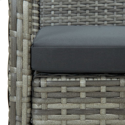 vidaXL Patio Chair with Cushion Poly Rattan Gray