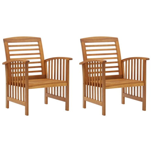 VIDAXL  Patio Chairs 2 PCs Solid Acacia Wood