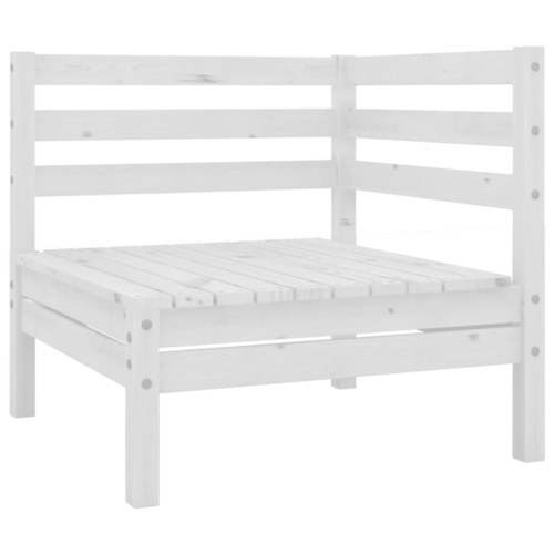 VIDAXL  Patio Corner Sofa White Solid Pinewood