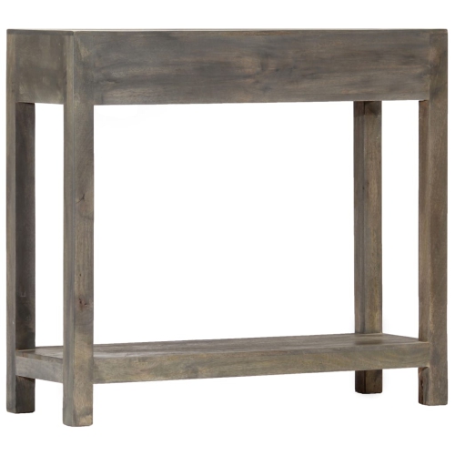 Console ViddaXL en bois de manguier massif, 33.9 x 11,8 x 29,9 po, gris