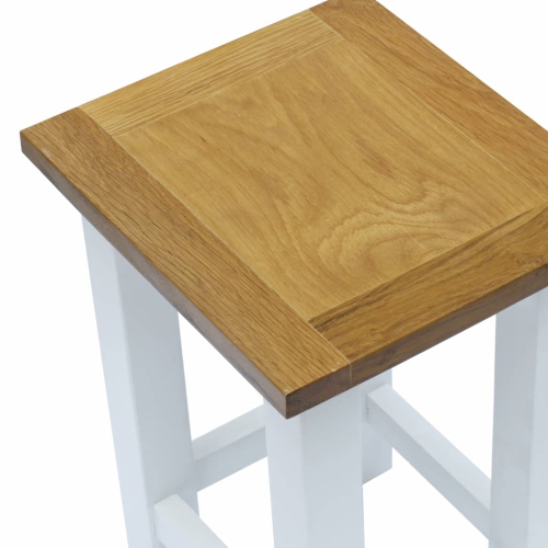 vidaXL End Table 10.6"x9.4"x14.6" Solid Oak Wood