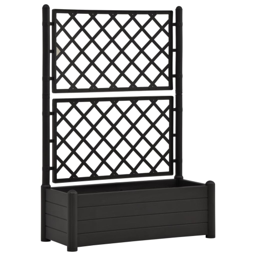 vidaXL Garden Planter with Trellis 39.4”x16.9”x55.9” PP Anthracite