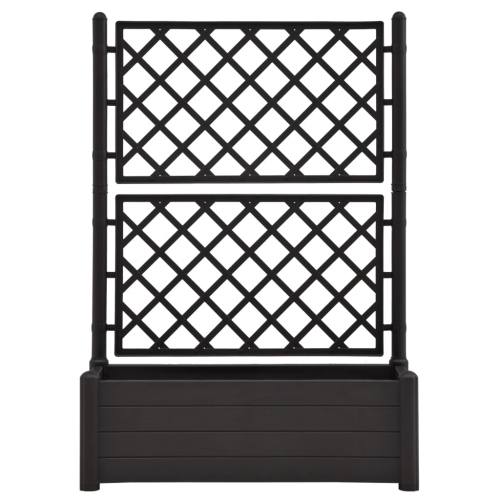 vidaXL Garden Planter with Trellis 39.4”x16.9”x55.9” PP Anthracite