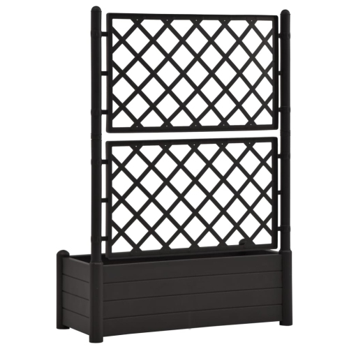 vidaXL Garden Planter with Trellis 39.4”x16.9”x55.9” PP Anthracite