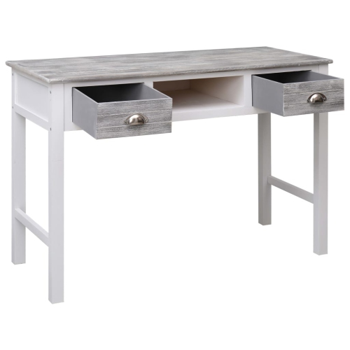 Bureau d’écriture vidaXL gris 43.3 x 17,7 x 29,9 po bois