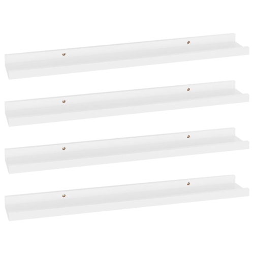vidaXL Wall Shelves 4 pcs White 23.6"x3.5"x1.2"