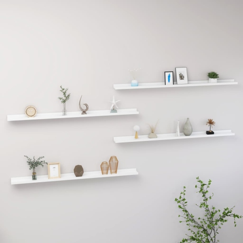 VIDAXL  Wall Shelves 4 PCs 45.3"x3.5"x1.2" In White