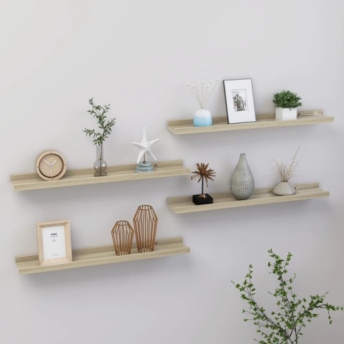 VIDAXL  Wall Shelves 4 PCs Sonoma Oak 23.6"x3.5"x1.2"