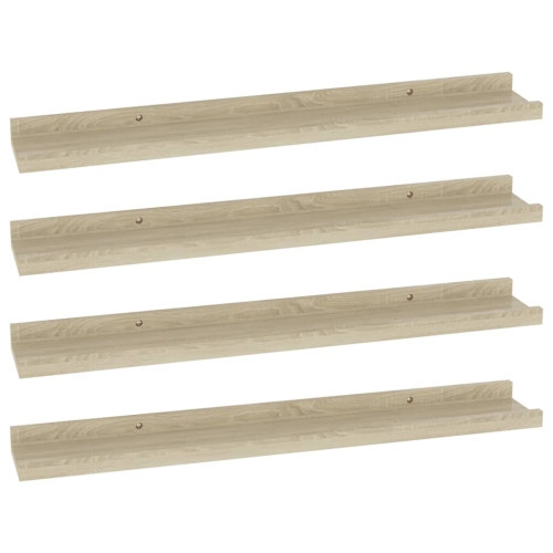 vidaXL Wall Shelves 4 pcs Sonoma Oak 23.6"x3.5"x1.2"