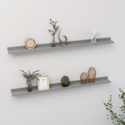 VIDAXL  Wall Shelves 2 PCs Gray 39.4"x3.5"x1.2"