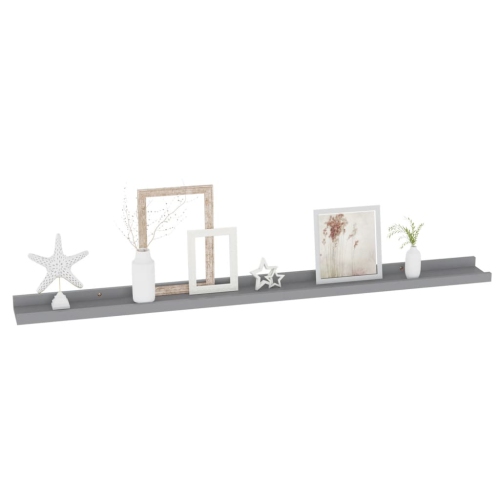 vidaXL Wall Shelves 2 pcs Gray 39.4"x3.5"x1.2"