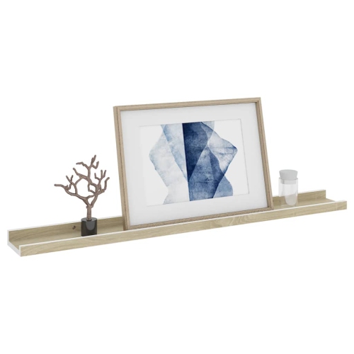 vidaXL Wall Shelves 4 pcs White and Sonoma Oak 31.5"x3.5"x1.2"