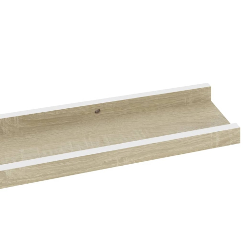 vidaXL Wall Shelves 4 pcs White and Sonoma Oak 31.5"x3.5"x1.2"