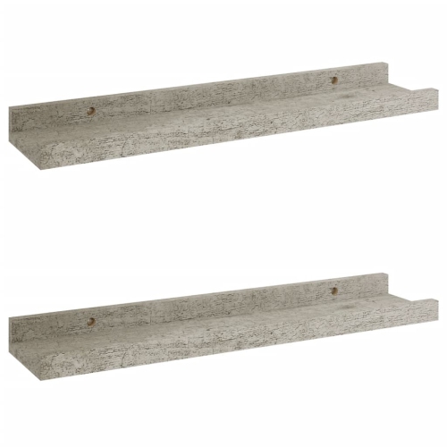 vidaXL Wall Shelves 2 pcs Concrete Gray 15.7"x3.5"x1.2"