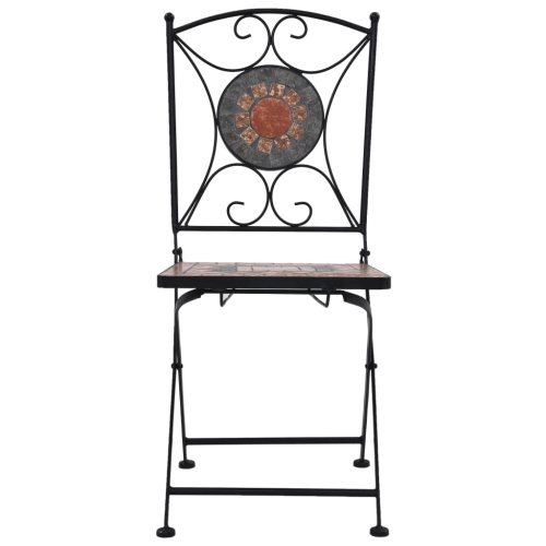 vidaXL Mosaic Bistro Chairs 2 pcs Orange/Gray