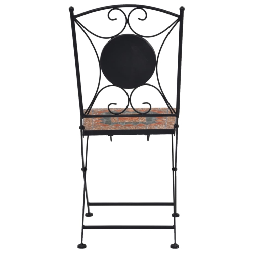 vidaXL Mosaic Bistro Chairs 2 pcs Orange/Gray