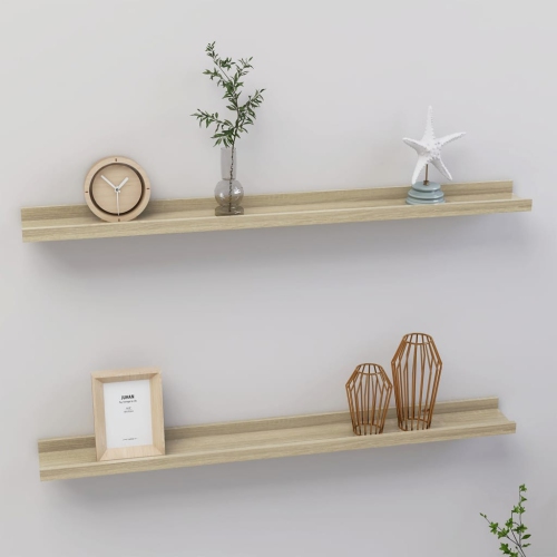 VIDAXL  Wall Shelves 2 PCs Sonoma Oak 31.5"x3.5"x1.2"