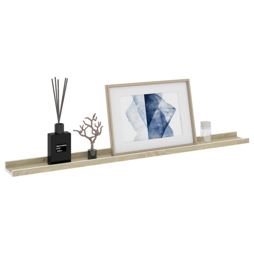 vidaXL Wall Shelves 4 pcs White and Sonoma Oak 39.4"x3.5"x1.2"