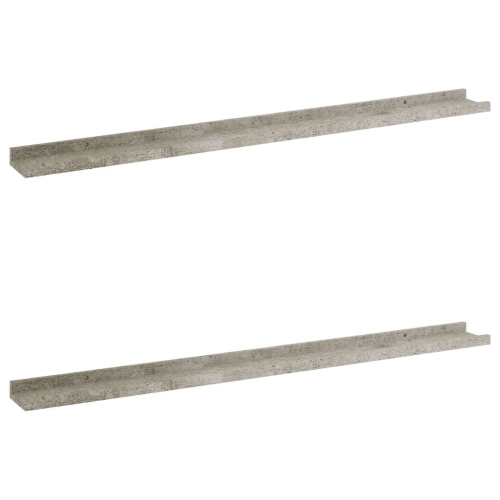 vidaXL Wall Shelves 2 pcs Concrete Gray 39.4"x3.5"x1.2"
