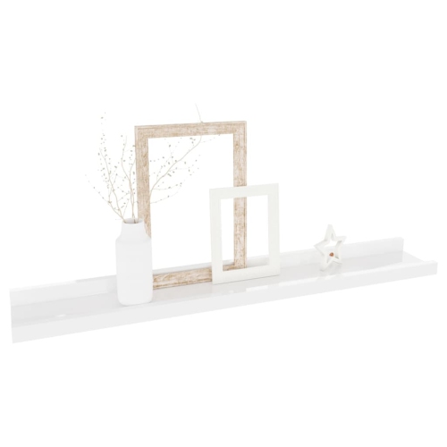 vidaXL Wall Shelves 2 pcs High Gloss White 23.6"x3.5"x1.2"