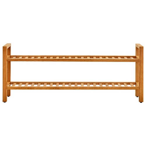 vidaXL Shoe Rack with 2 Shelves 39.3"x10.6"x15.7" Solid Oak Wood