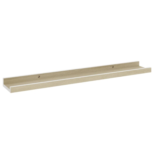 vidaXL Wall Shelves 4 pcs White and Sonoma Oak 23.6"x3.5"x1.2"