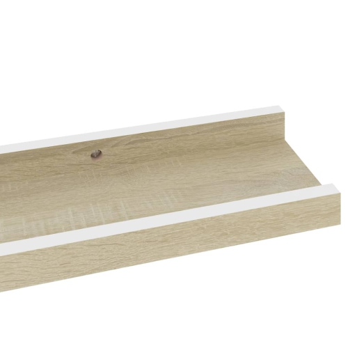 vidaXL Wall Shelves 4 pcs White and Sonoma Oak 23.6"x3.5"x1.2"